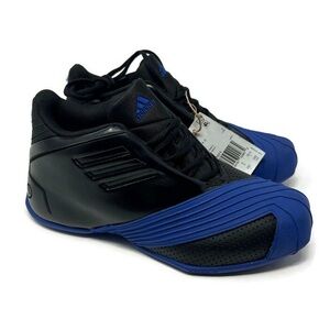 NEW AdidasTMAC 1 J Sz 6.5y Black and Blue Basketball Sneakers